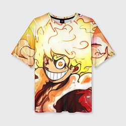 Женская футболка оверсайз Луффи 5 гир бог Ника - One Piece
