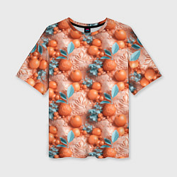 Женская футболка оверсайз Сочные фрукты клипарт