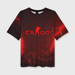 Футболка оверсайз женская CSGO logo dark red, цвет: 3D-принт