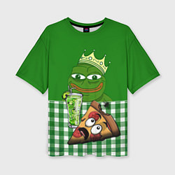 Футболка оверсайз женская Pepe King with pizza, цвет: 3D-принт