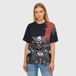 Футболка оверсайз женская Боевой мех, цвет: 3D-принт — фото 2