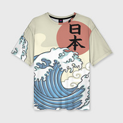 Женская футболка оверсайз Япония море