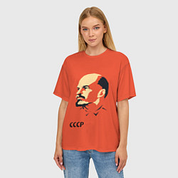 Футболка оверсайз женская СССР Ленин жив, цвет: 3D-принт — фото 2
