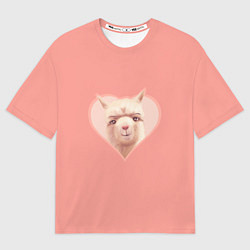 Женская футболка оверсайз Красивая лама