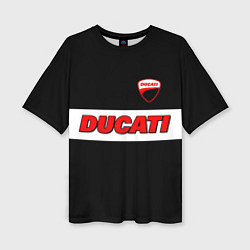 Женская футболка оверсайз Ducati motors - черный