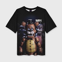 Женская футболка оверсайз Five Nights at Freddys персонажи