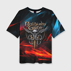 Женская футболка оверсайз Baldurs Gate 3 logo