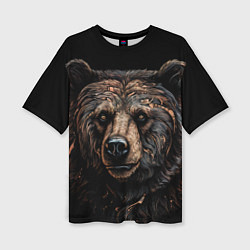 Женская футболка оверсайз Медведь крупный