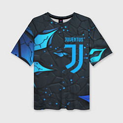 Футболка оверсайз женская Juventus abstract blue logo, цвет: 3D-принт