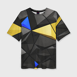 Футболка оверсайз женская Black yellow elements, цвет: 3D-принт