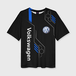 Женская футболка оверсайз Volkswagen - blue technology