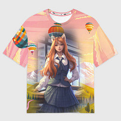 Футболка оверсайз женская Девушка лисичка, цвет: 3D-принт