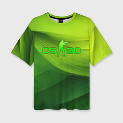 Женская футболка оверсайз CSGO green logo