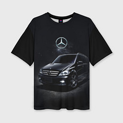 Футболка оверсайз женская Mercedes black, цвет: 3D-принт