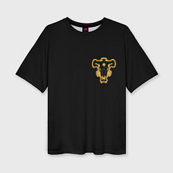 Женская футболка оверсайз Чёрный клевер - форма быка