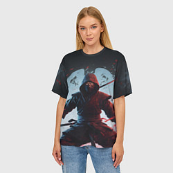 Футболка оверсайз женская Свирепый воин ниндзя, цвет: 3D-принт — фото 2