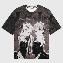 Футболка оверсайз женская Re Zero Ram and Rem, цвет: 3D-принт