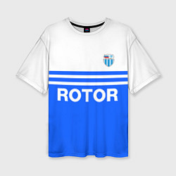Женская футболка оверсайз ФК Ротор - синии линии