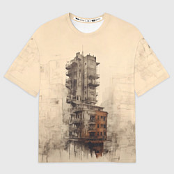 Футболка оверсайз женская Иллюстрация футуристического дома, цвет: 3D-принт