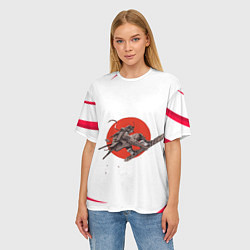 Футболка оверсайз женская Кибер-самурай, цвет: 3D-принт — фото 2