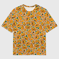 Футболка оверсайз женская Хэллоуин - узор, цвет: 3D-принт