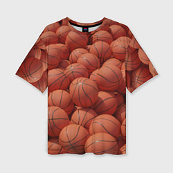 Футболка оверсайз женская Узор с баскетбольными мячами, цвет: 3D-принт