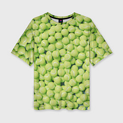Футболка оверсайз женская Узор из теннисных мячей, цвет: 3D-принт