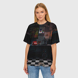 Футболка оверсайз женская FNAF комната, цвет: 3D-принт — фото 2
