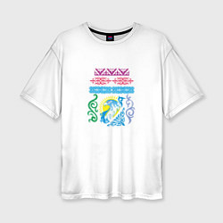 Женская футболка оверсайз Казахский принт