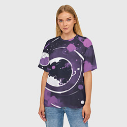 Футболка оверсайз женская Фиолетовый космос - нейросеть, цвет: 3D-принт — фото 2