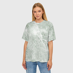 Футболка оверсайз женская Зелёный мрамор, цвет: 3D-принт — фото 2
