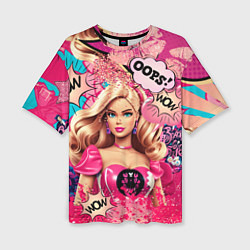 Женская футболка оверсайз Барби в стиле поп арт