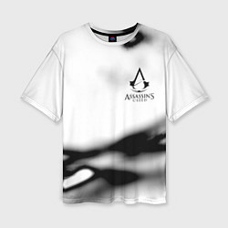 Женская футболка оверсайз Assassins Creed logo texture