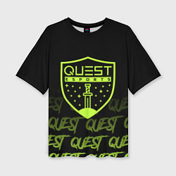 Футболка оверсайз женская Quest esports, цвет: 3D-принт