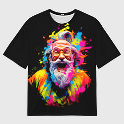 Футболка оверсайз женская Санта Клаус на празднике Холи, цвет: 3D-принт