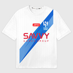 Футболка оверсайз женская Неймар форма Аль-Хиляль 23-24 гостевая, цвет: 3D-принт