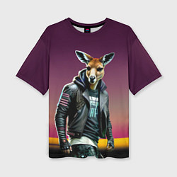 Футболка оверсайз женская Cool kangaroo - ai art, цвет: 3D-принт