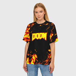 Футболка оверсайз женская Doom огненный марс, цвет: 3D-принт — фото 2