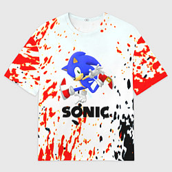 Футболка оверсайз женская Sonic краски абстрактные, цвет: 3D-принт