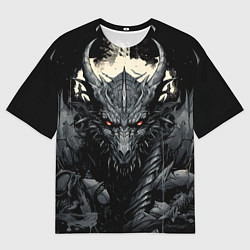 Женская футболка оверсайз Дракон магических снежинок