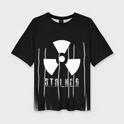 Женская футболка оверсайз Stalker чернобыль