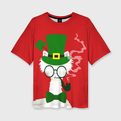 Футболка оверсайз женская Лама - альпака в день Патрика, цвет: 3D-принт