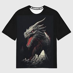 Женская футболка оверсайз Дракон морозных узоров