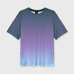Женская футболка оверсайз Градиент синий фиолетовый голубой