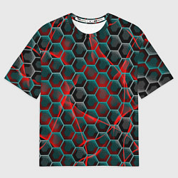 Футболка оверсайз женская Нано шестиугольник, цвет: 3D-принт