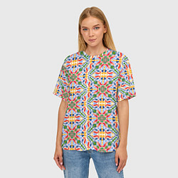 Футболка оверсайз женская Мелкий красочный узор, цвет: 3D-принт — фото 2