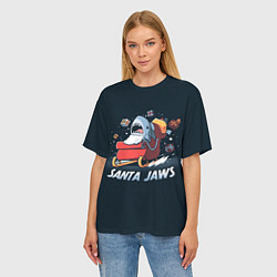 Футболка оверсайз женская Santa Jaws, цвет: 3D-принт — фото 2