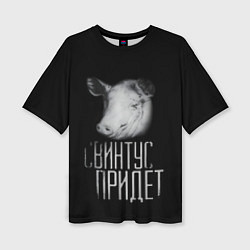 Футболка оверсайз женская Свинтус придёт, цвет: 3D-принт