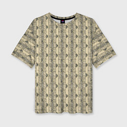 Футболка оверсайз женская Паттерн сёро-зелёный, цвет: 3D-принт