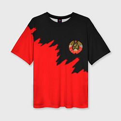 Женская футболка оверсайз СССР красный стиль силы